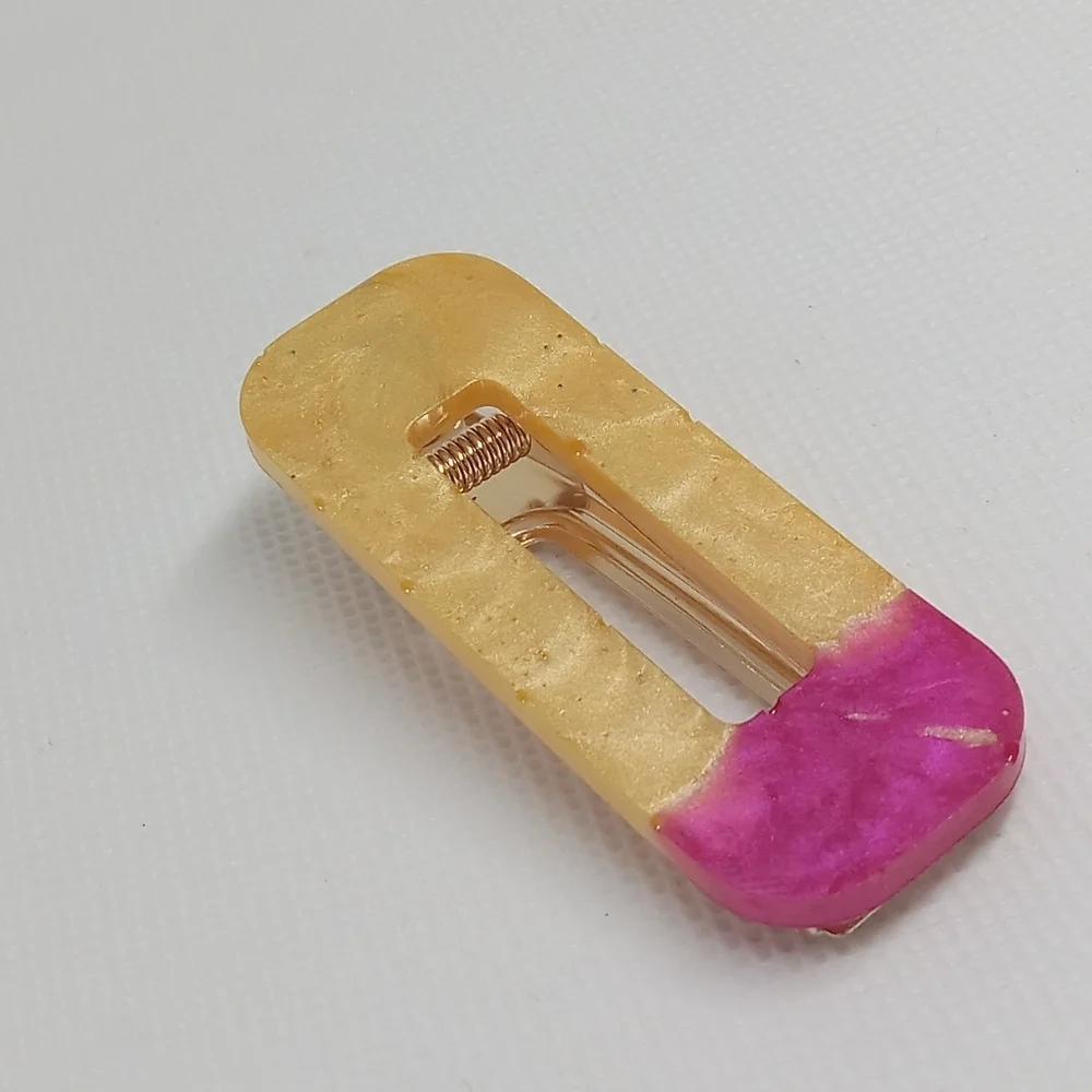 5/$25 Hand Crafted Gold and Pink Hair Clip